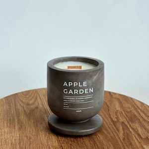 Handmade Soy Candle, Concrete Container Candle, Wooden Wick, Cotton Wick, Vegan, 100% Natural Soy Wax, Aromatherapy, Eco Friendly Candle