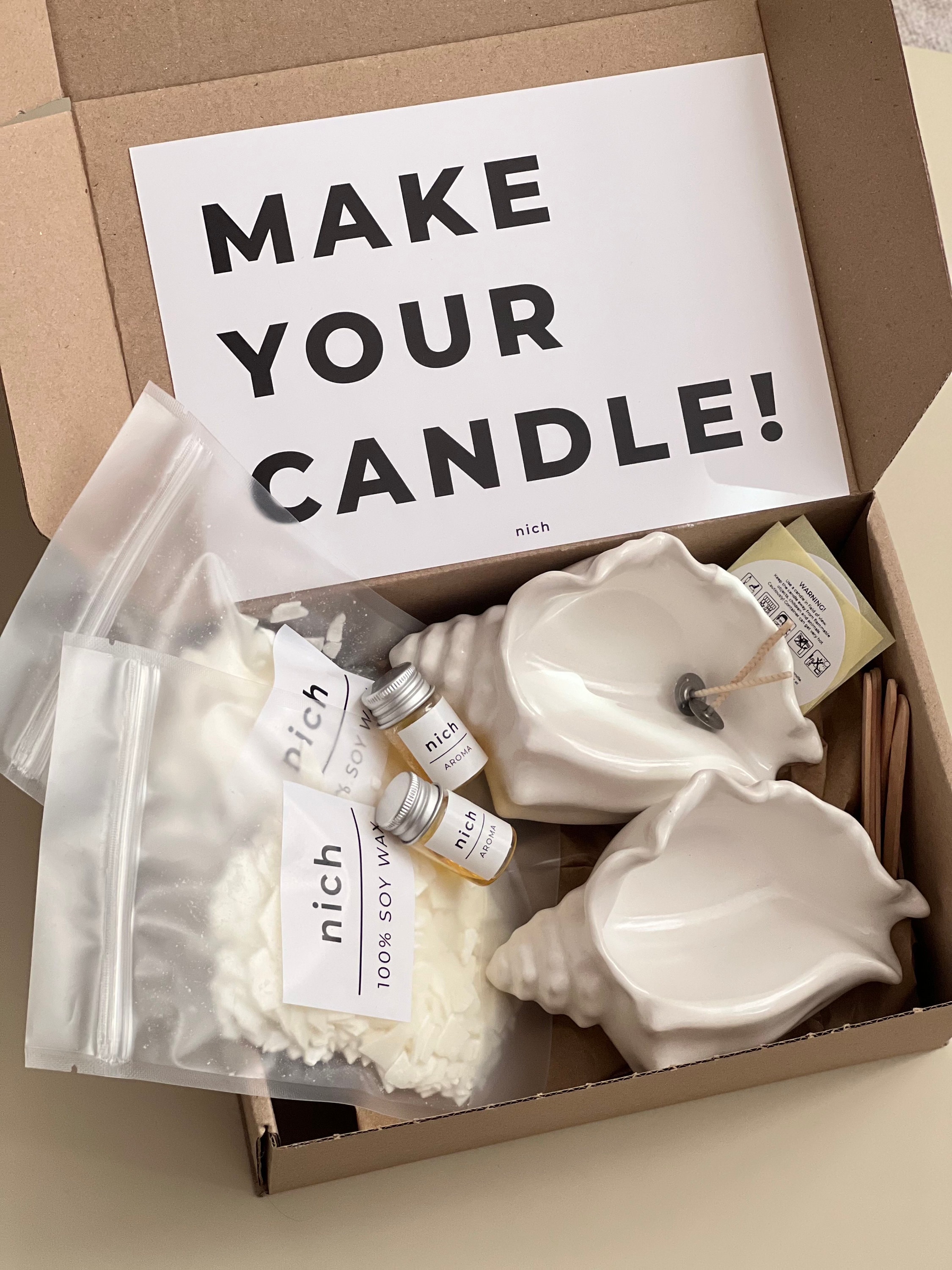 DIY Soy Candles Making Kit, Aesthetic Concrete Containers for Soy ...