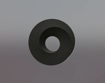 monoèdre MINI (ø 14 cm) noir stellaire, pur (non lesté) | sculpture géométrique, spirale infinie, vortex énergétique