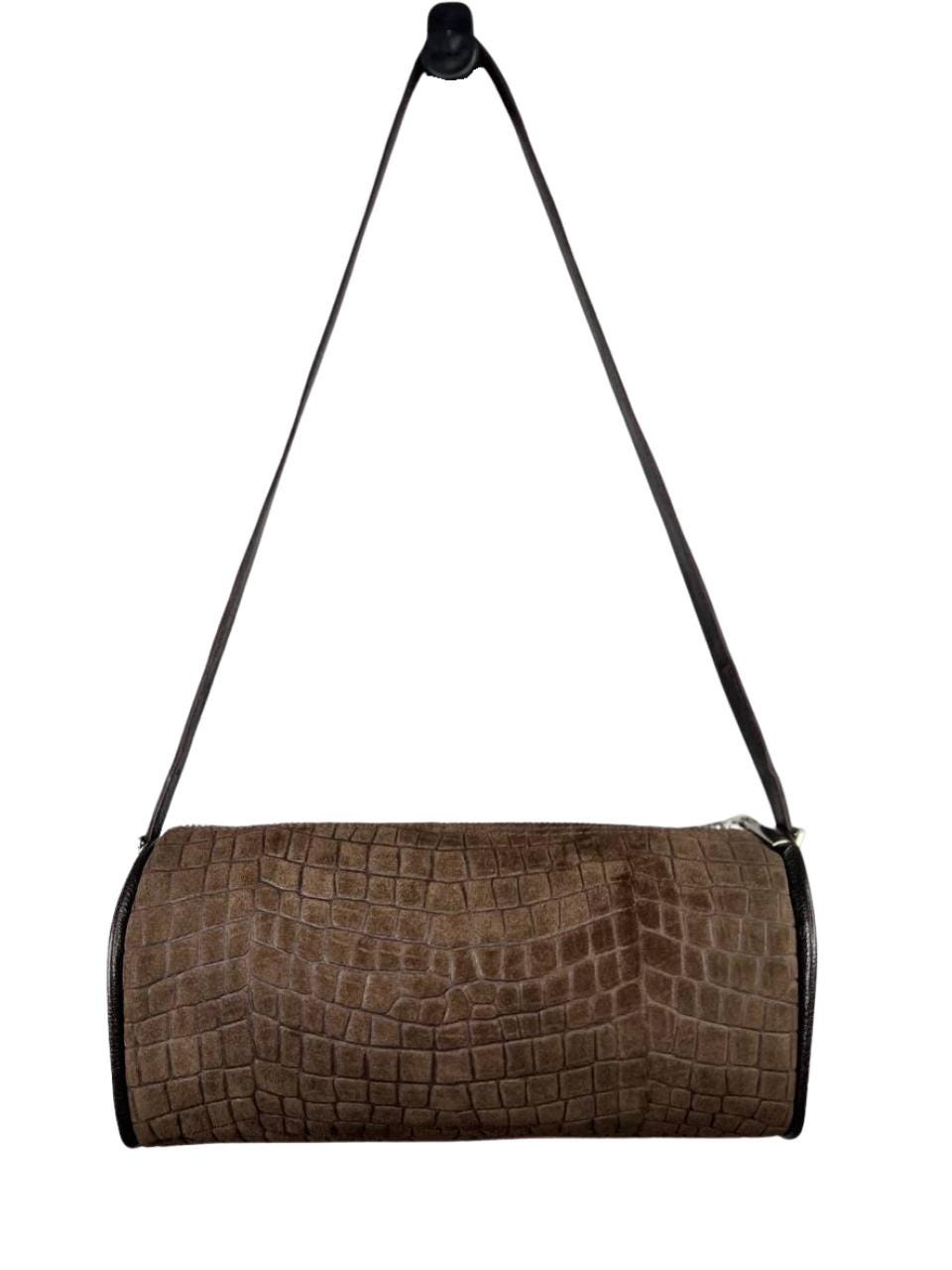 Grained Leather Small Top Handle Bag