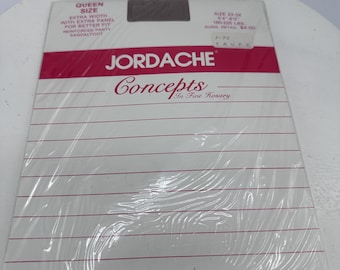 Vintage 70s Jordache Pantyhose: Taupe Sandalfoot Hosiery (2X-3X)