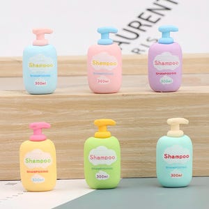 2pcs super cute miniature shampoo bottles realistic miniature mini skin care product mini vanity craft supplies dollhouse bathroom doll prop