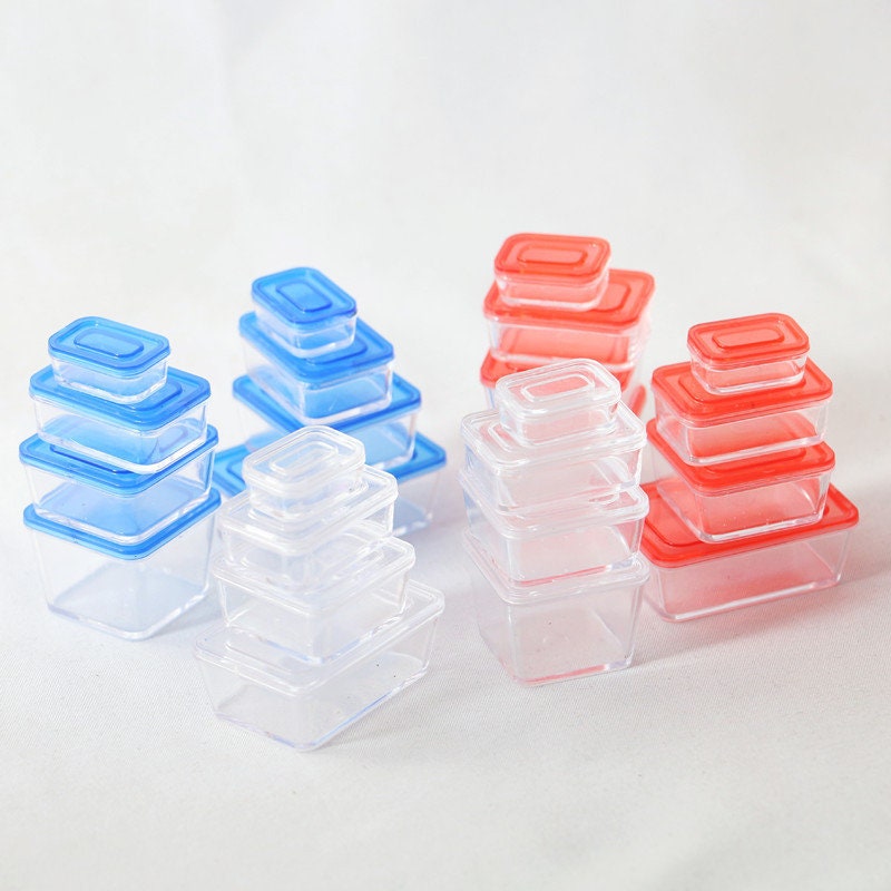 4pcs set cute miniature food containers with lids mini tiny storage boxes realistic miniature craft supplies kids toys dollhouse doll prop