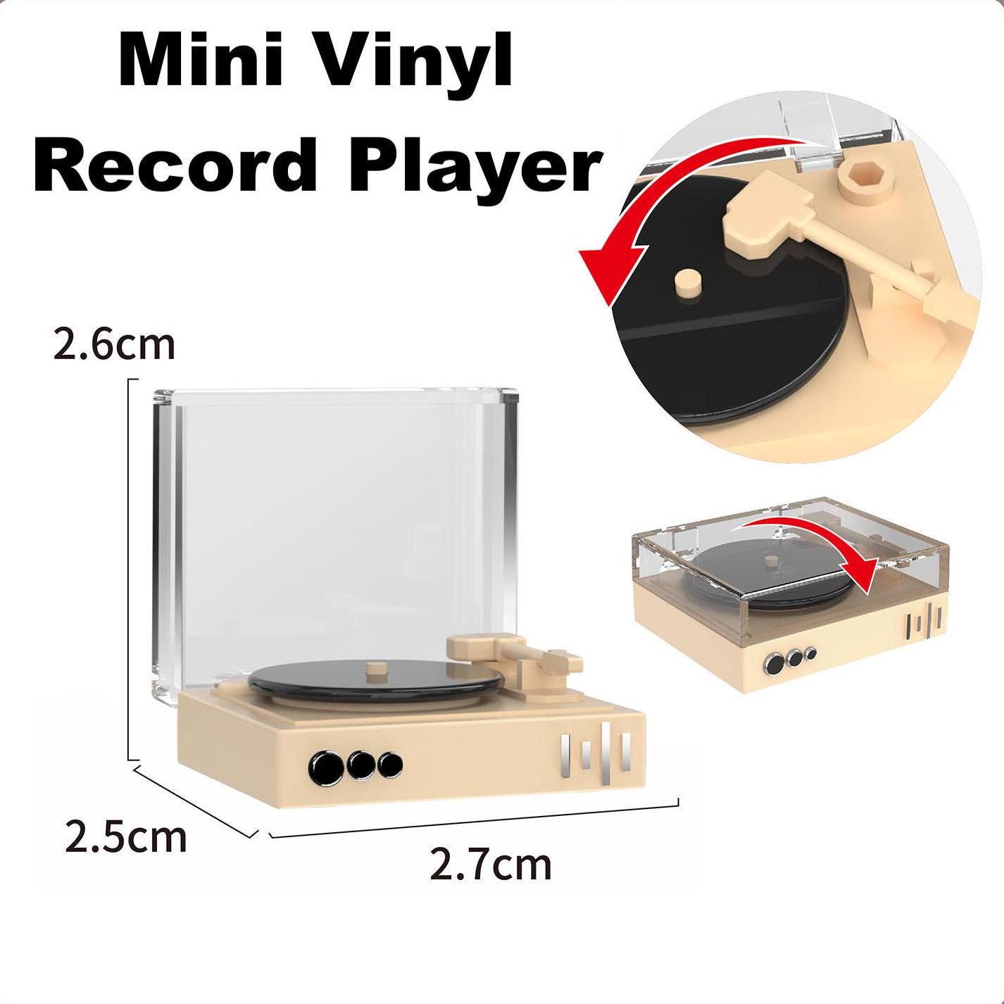 Super Cute Realistic Mini Vinyl Record Player for Mini Store Mini Shop