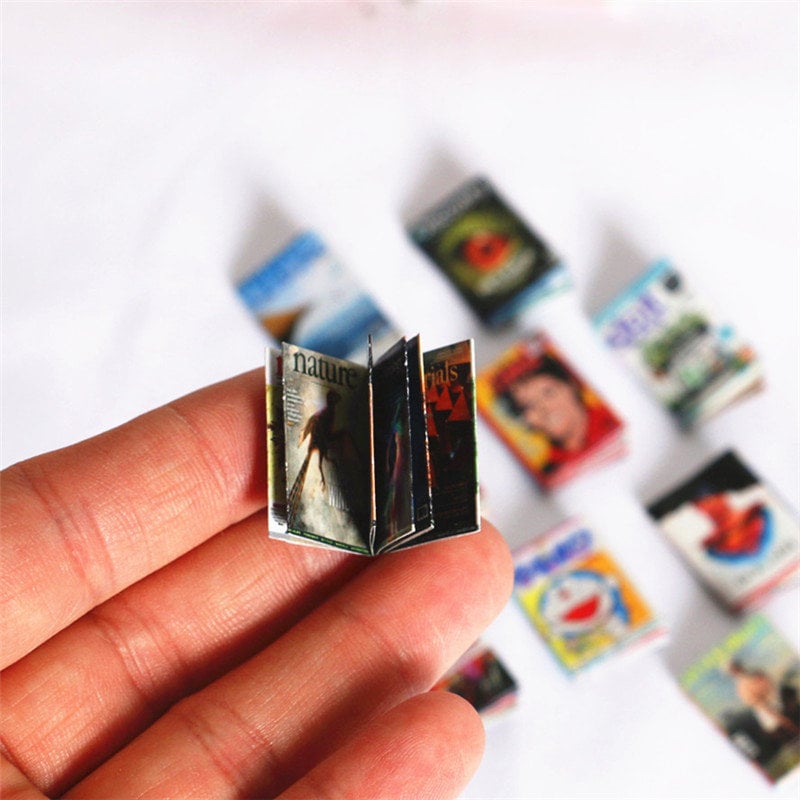 3 miniature magazines for one dollar mini dollar store cute mini book mini notebook set realistic craft supplies dollhouse doll prop