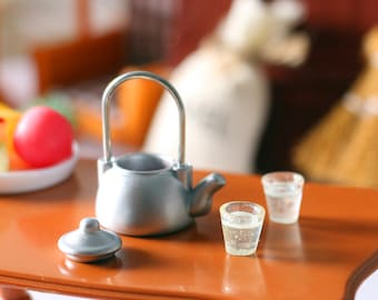 set of 3 for 1 dollar cute fake mini teapot with cups mini kettle realistic miniature craft supplies kids toys dollhouse doll prop