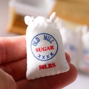 Set of 3 Super Cute Mini Flour Salt Sugar Bags Fake Mini Sacs Realistic ...