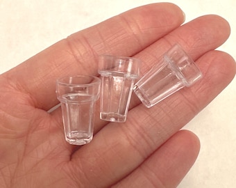 3 mini cups for 1 dollar! super cute mini empty clear water cups miniature drinks mini realistic miniature kitchen craft supplies kids toys