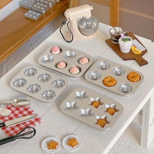 Miniatur-Backformen Mini-Backform Miniatur-Backformen Mini-Donut-Formen Miniatur-madeleine-Pfanne für Miniküche Puppenhaus-Puppe prop
