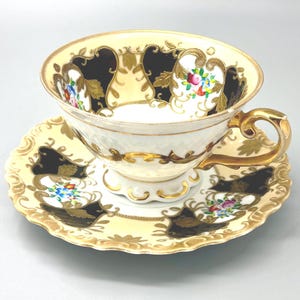 Lamor China Hand Painted Floral Teacup and Saucer from &quot;Occupied Japan&quot;