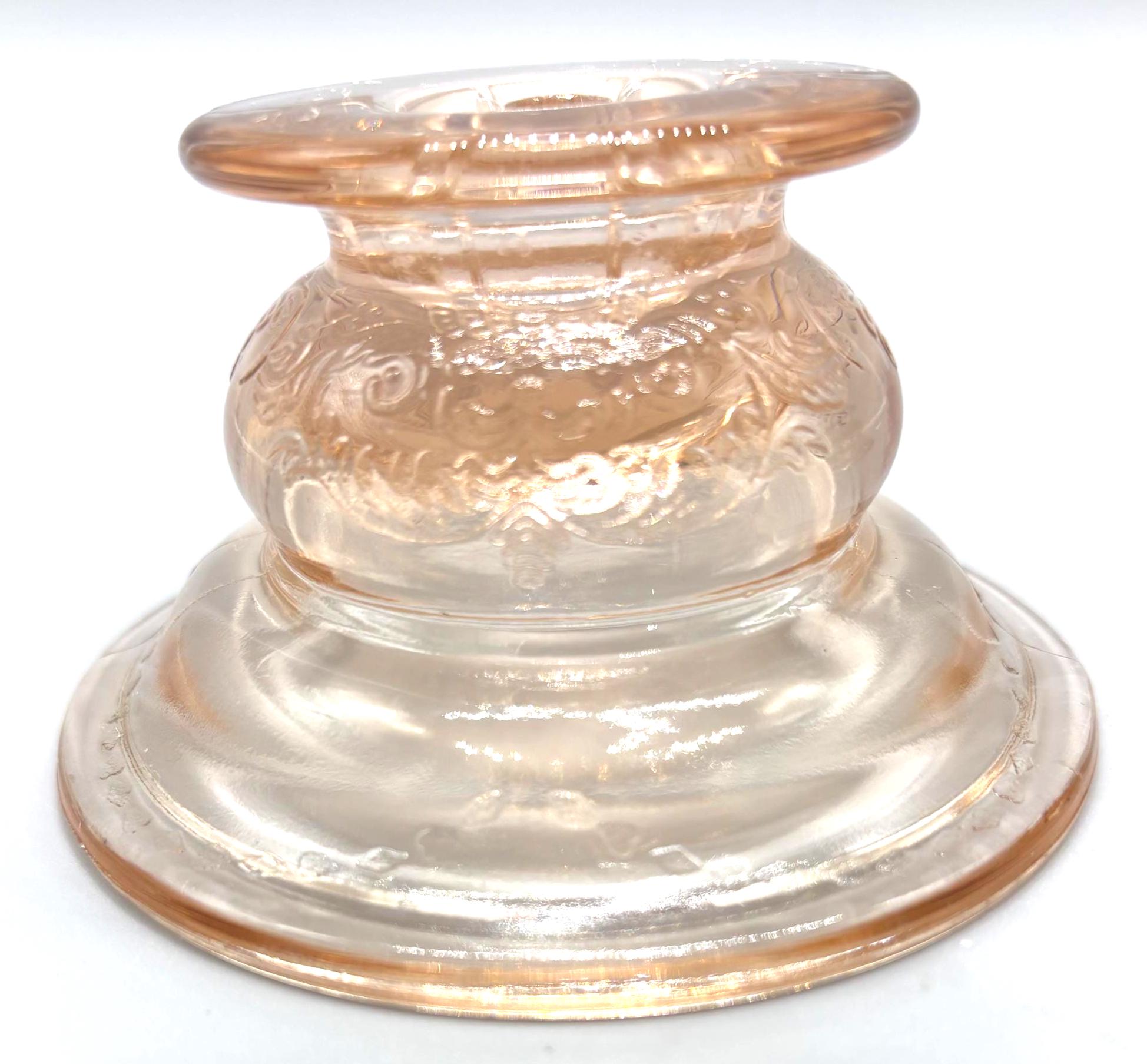 Vintage Pink Depression Glass Candle Holders - Etsy