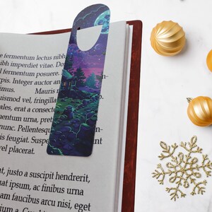 Unique Aluminum Bookmark, Fantasy Starry Night, Gifts for Book Lovers, Stunning Galaxy Design Page Marker, Reading Accessories
