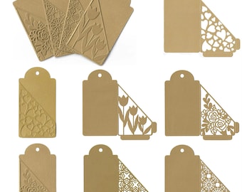 Envelope vazado para presente, etiqueta de metal, molde de corte, flor, rosa, guirlanda de corações, padrão, estêncil para scrapbooking, modelo, decoração para casa, papel, faça você mesmo