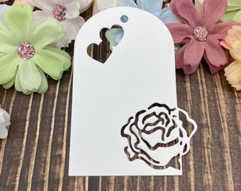 Molde de corte de metal para etiqueta de presente, forma de coração de rosa, silhueta de folha, estêncil de corte, modelo para celebração de casamento, dia dos namorados, papel, decoração de casa faça você mesmo