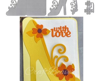 Cartão de felicitações para o dia das mães Conjunto de matriz de corte de metal, estêncil de corte de salto alto, modelo de relevo, scrapbooking, artesanato em papel, presente faça você mesmo, decoração para casa