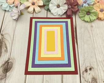 Moldura de padrão geométrico multicamadas, matriz de corte de metal, triângulo, arco, retângulo, hexágono, corte, scrapbooking, relevo, cartão, papel, artesanato, faça você mesmo