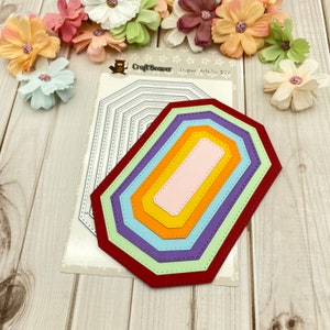Multi-layered Geometirc Muster Rahmen Metall Stanzform Kreis Rhombus Rechteck Achteck Die-cut Scrapbooking Präge Karte Papier Handwerk DIY