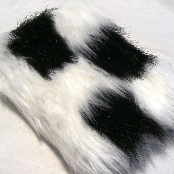 Black and white faux fur covered journal