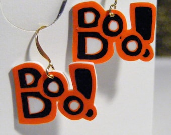 Shrink Plastic 'boo' earrings