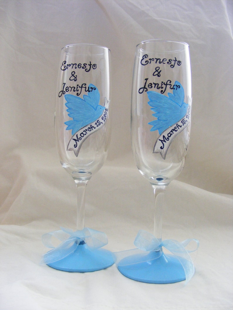 Couple of Handmade glasses for wedding” patriotic collection “ main image 0