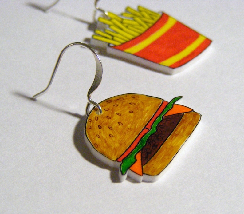 Cheeseburger and Fries Earrings image 1