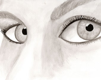 Stare--Original India ink drawing