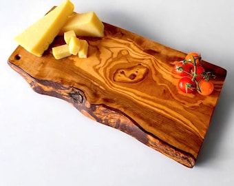 Handmade Olive Wood Cheese Board: Rustic Charcuterie Serving Platter