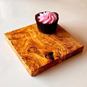 Personalized Olive Wood Cutting Board: Square End Grain Charcuterie Tray