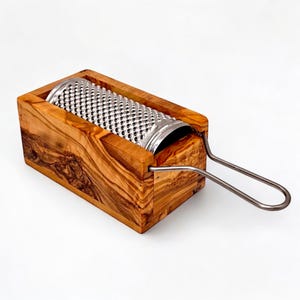 Handmade Olive Wood Cheese Grater: Rustic Kitchen Utensil