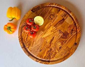 Personalized Olive Wood Cutting Board: Engraved Rustic Kitchen Gift