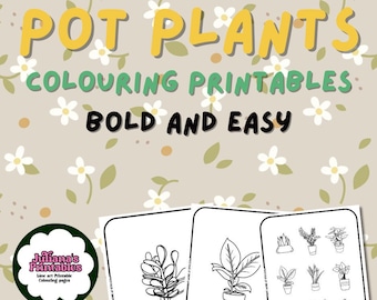 Pot Plants Coloring Pages: Bold & Simple Art (PDF Download)
