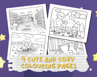 cute and cozy colouring pages | cute colouring pages | cozy colouring pages | animal colouring pages | kawaii colouring pages | coloringbook