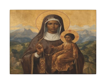 Mother of Mount Carmel - Black Madonna & Child | Iconic Christian Canvas Art