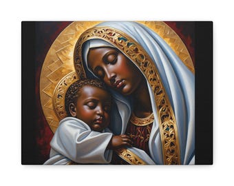 Divine Grace - Black Virgin Mary and Baby Jesus