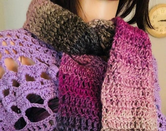 Crochet Scarf Handmade Easy Care Acrylic Yarn