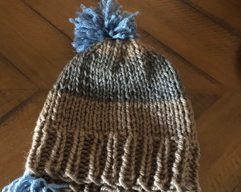 Hand Knit Earflap Hat Ready to ship