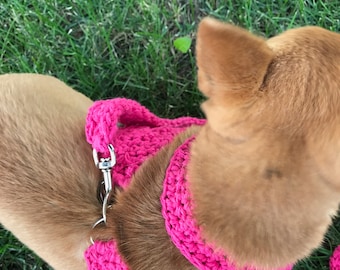 XS Dog Harness + Matching Leash - Choke Free ~Pink ~ or Blue-Birthday Gift