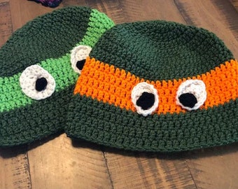 Children’s fun two cartoon Turtle Beanies/Hats Crochet| Handmade