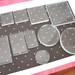 SAMPLE KIT Crystal Clear Textured Glass Tiles Square Rectangles and Circles 11 pieces Pendants