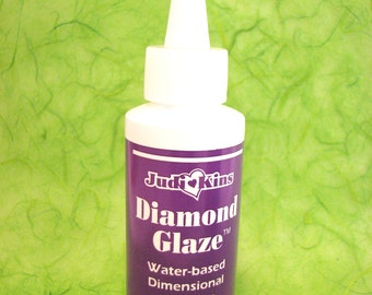 1 Judikins Diamond Glaze Glue 2 oz. Bottle - Dimensional Adhesive -  Resin Jewelry Glass Tile Sealer Clear Lacquer