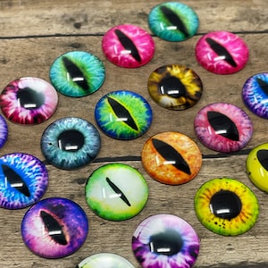 Cats Dragons Glass Eyes Dome Cabochons 20mm Animal Doll Eyes Printed Images