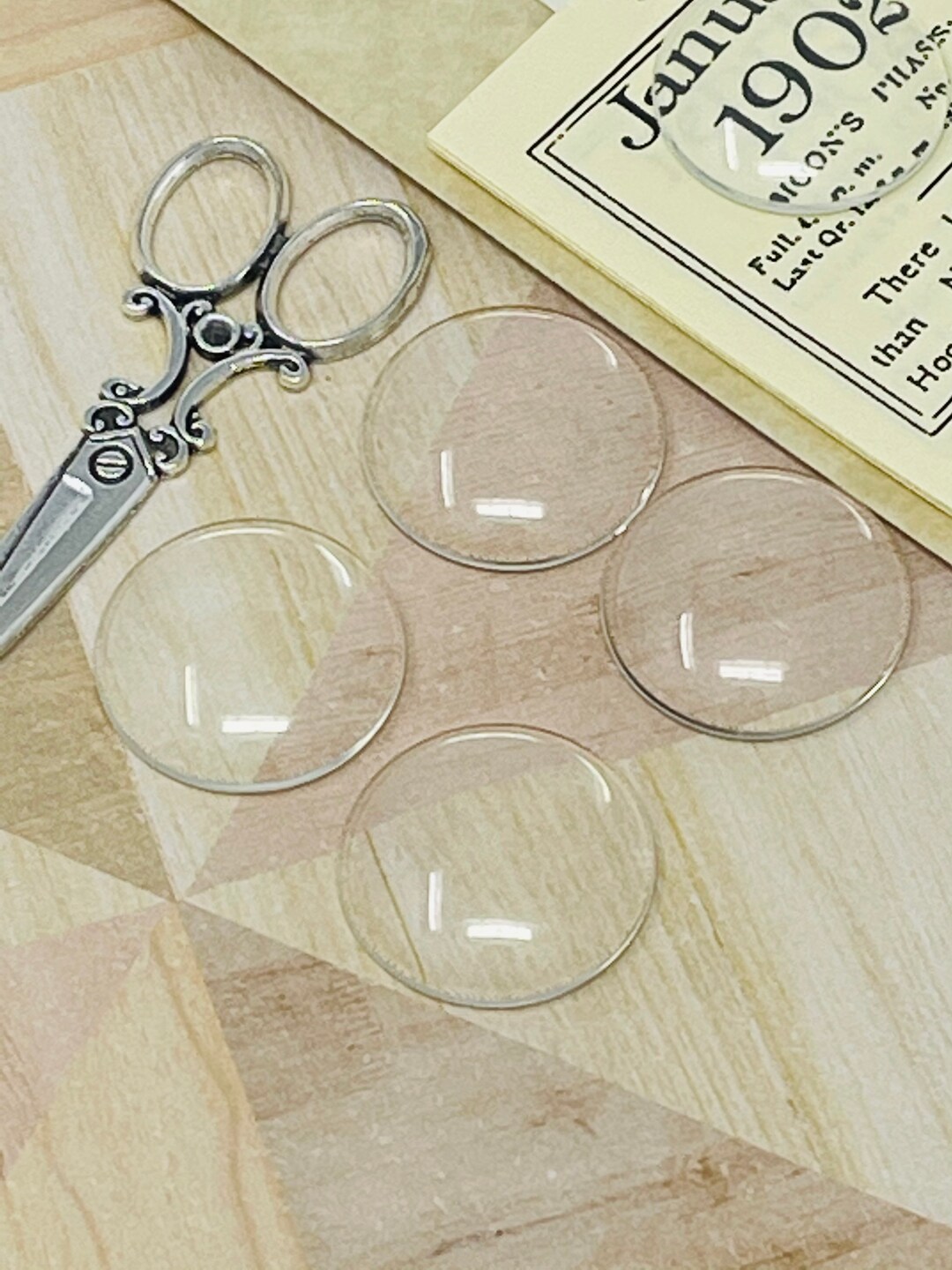 50 Round GLASS DOMES Tiles Cabochons to Make Pendants 25mm Etsy
