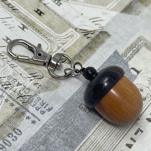 1 Wooden Ebony Acorn Nut Keepsake Clip Key Chain Wish Box Acorn Locket for Mother's Day Charm Box image 10