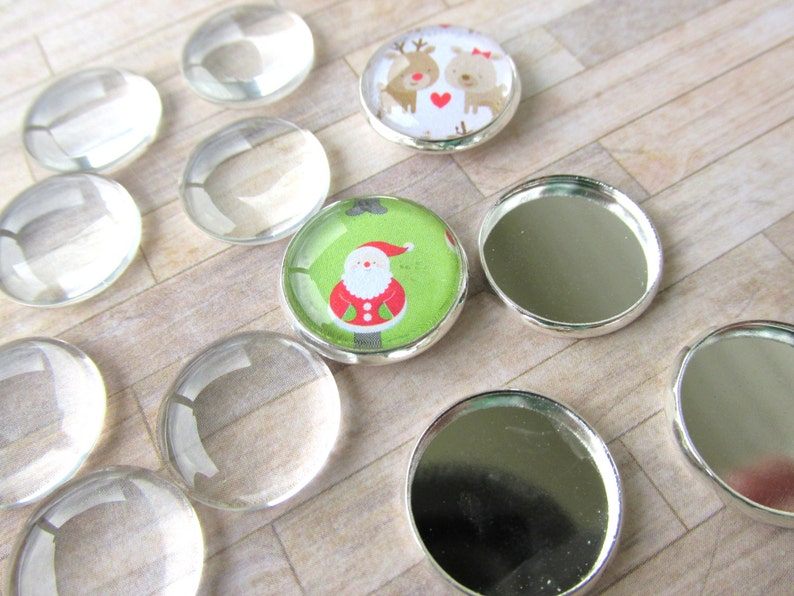 20 Kit DIY 16mm 20 Settings Round 20 Glass Domes Etsy