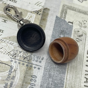 1 Wooden Ebony Acorn Nut Keepsake Clip Key Chain Wish Box Acorn Locket for Mother's Day Charm Box image 5