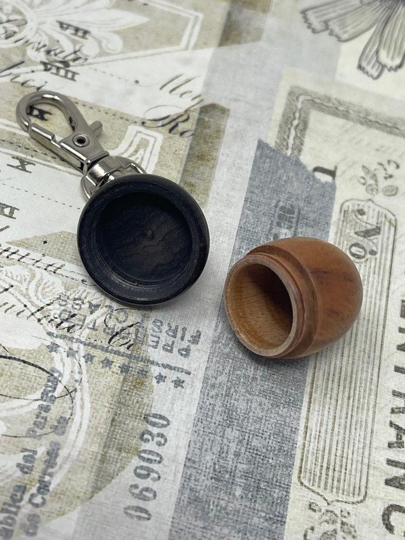 1 Wooden Ebony Acorn Nut Keepsake Clip Key Chain Wish Box Acorn Locket for Mother's Day Charm Box image 5