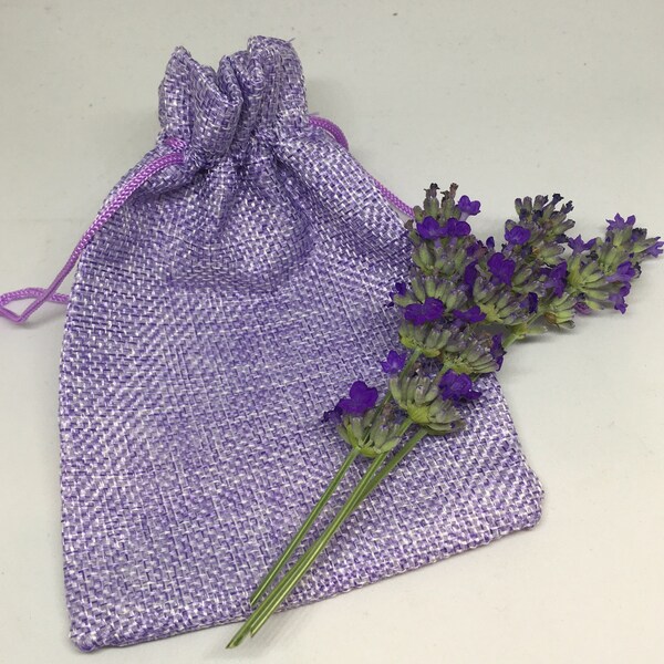 10 KLEINE Lilac Lavendel Burlap Sachet Bags - Pouch Pouches Sieraden Partij Gunsten - Jute Wedding Sackcloth - Pasen Gifting