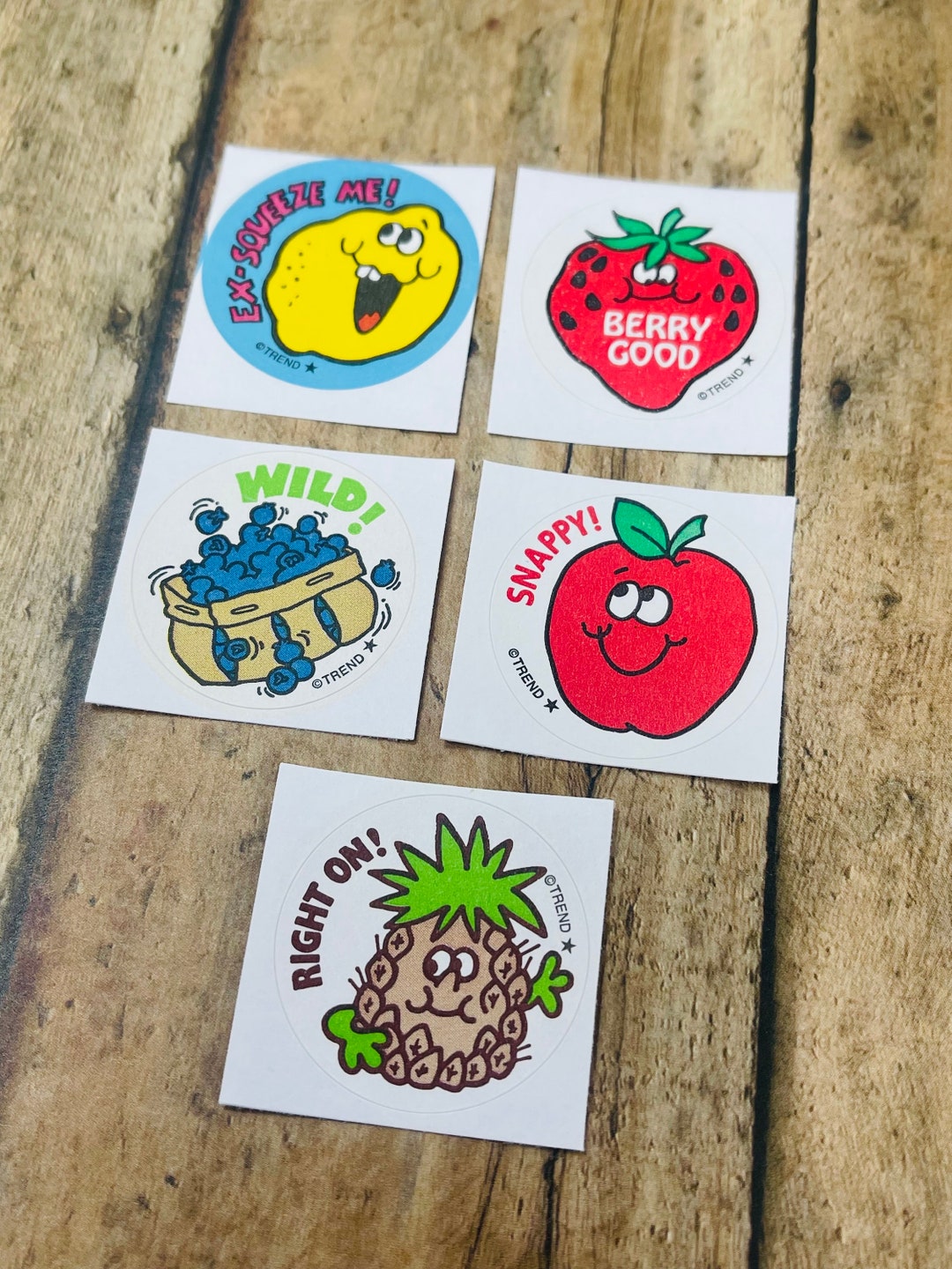 5 Retro Trend Scratch N Sniff Stickers Fruit Mix - Stocking Stuffer ...