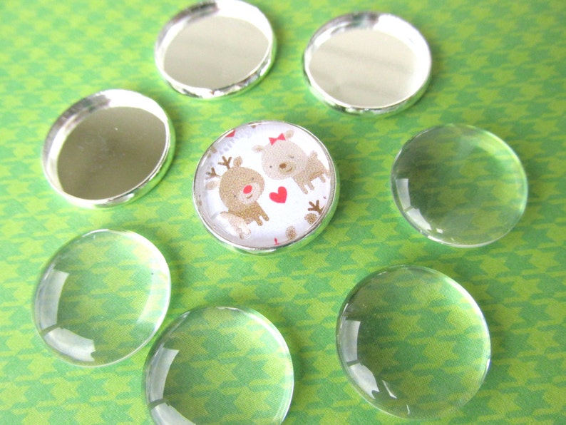20 Kit DIY 16mm 20 Settings Round 20 Glass Domes Etsy