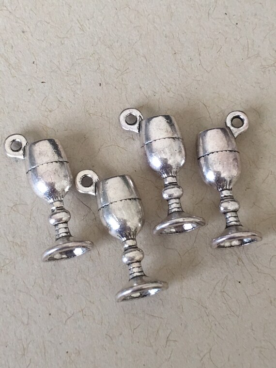 30 pcs Antiqued Silver Alloy Charms Mixed Grapes Wine Bottle and Goblet Pendants